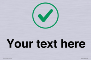 Custom plain background, green tick in circle sign